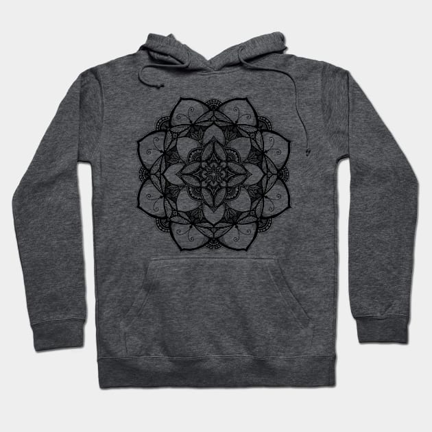 Black and white dragonfly mandala Hoodie by stickypixie